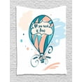 thumbnail image 1 of All You Need Is Love Tapestry, Hot Air Balloon in Pastel Color Shades with Flowers Valentines Text, Wall Hanging for Bedroom Living Room Dorm Decor, 40W X 60L Inches, Multicolor, by Ambesonne, 1 of 2