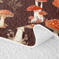 thumbnail image 5 of Homewish Vintage Fungus Plant Bed Spread Queen,Wild Mushrooms Queen Coverlet Set,Brown,Halloween Reversible,3 Pieces, 5 of 7