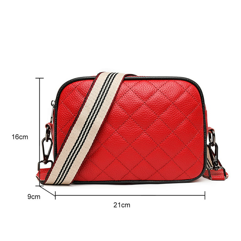 Red Crossbody Bag With Wide Strap