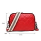thumbnail image 3 of Bolso Bandolera Bolsa bandolera de piel auténtica con entramado de doble capa para mujer (rojo) Tmvgtek Para Estrenar, 3 of 6
