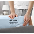thumbnail image 6 of RUVANTI 100% Cotton Sheets – Twin XL Size Percale Bedding, Cooling & Breathable, Durable with a Crisp, Soft & Comfortable Feel, 16" Deep Pocket, 3-Piece Set, Baby Blue, 6 of 9