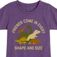 thumbnail image 3 of Instant Message - Dinosaur - Friends Come in Every Shape & Size - Toddler & Youth Girls Short Sleeve Graphic T-Shirt, 3 of 6