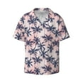 thumbnail image 4 of Uemuo Tropics Palm Trees Pattern Cotton Linen Short Sleeve Shirts,Casual Lightweight Button Down Shirts,Vacation Beach Summer Tops-X-Large, 4 of 7