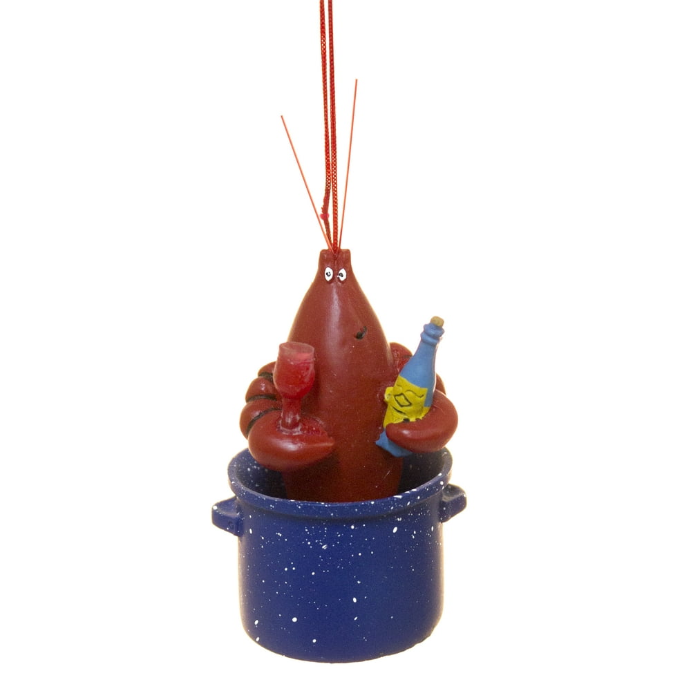 Resin Lobster in Lobster Pot Christmas/ Everyday Ornament