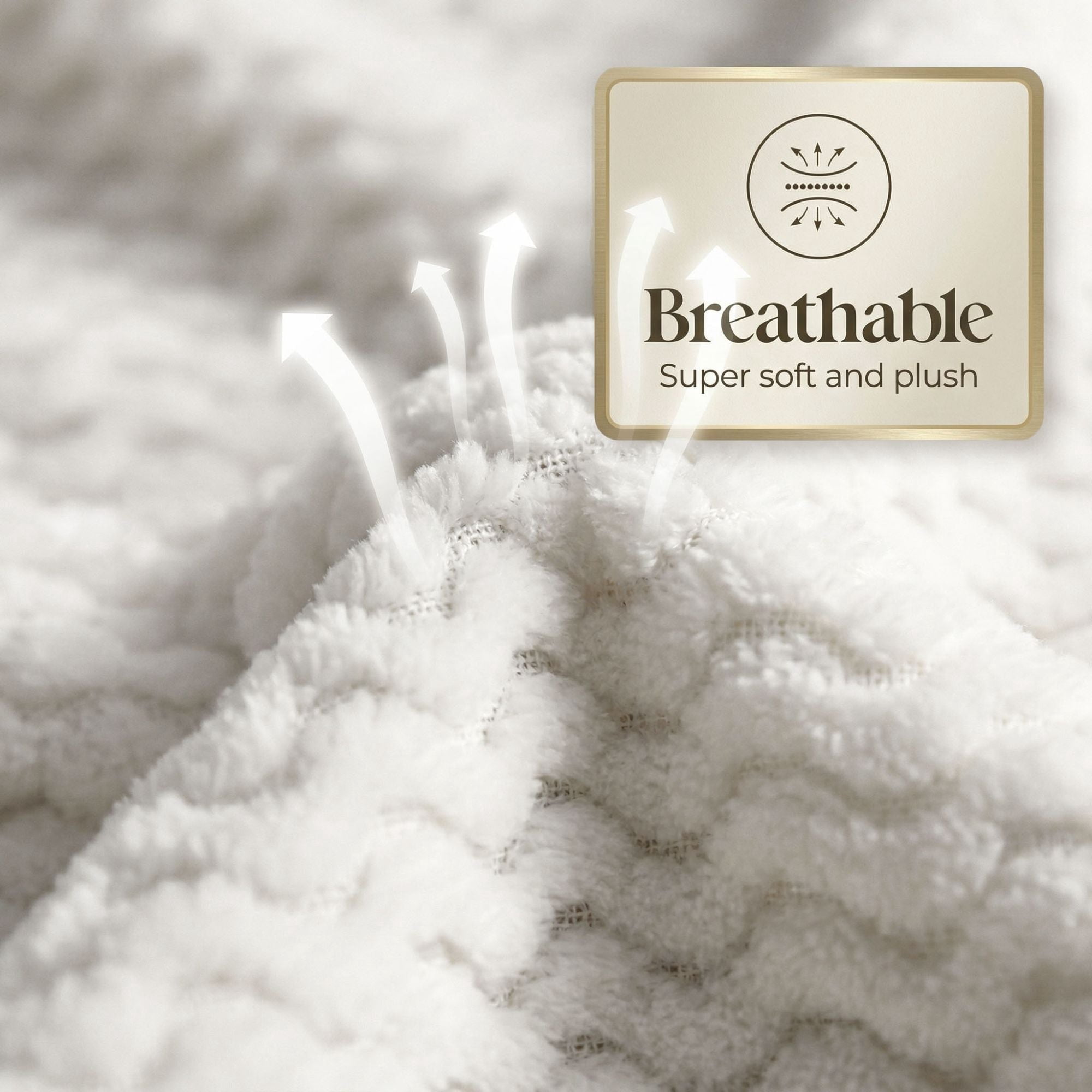Superior Lily Pebbled Fluffy Fleece Blanket, King Size, White