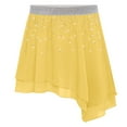 thumbnail image 2 of YUUMIN Toddler Girls Elastic Waistband Shiny Pleated Mini Skater Skirt Flared Ballet Dance Skirts 6-16 Years Yellow 12, 2 of 6
