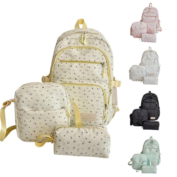 WAYUTE Kids Backpack Back to School 3 Pcs Backpack Set for Girls Cute Pattern with Large Capacity Lightweight Daily Use Bookbag Casual School Activities