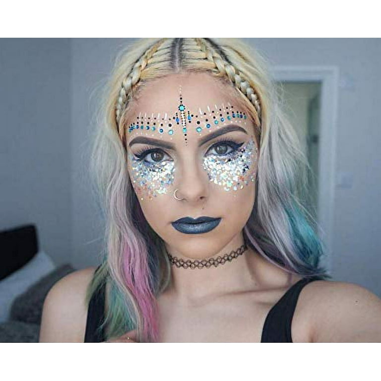 Silver Holographic Chunky Cosmetic Glitter Body Hair Face Eye Nail for  Festival Carnival Concert Party Beauty Rave Accessories Different  Sizes&Shapes