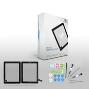 Techorbits Replacement 9.7" Touch screen Digitizer Glass for IPAD 2 With Home Button A1395 A1396 A1397 (AT&T/T-Mobile/Sprint/Verizon) GSM CDMA Repair Kit