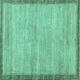 thumbnail image 1 of Ahgly Company Indoor Square Abstract Turquoise Blue Modern Area Rugs, 4' Square, 1 of 4