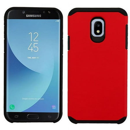 Samsung Galaxy J7 (2018), J737, J7 V 2nd Gen, J7 Refine - Phone Case Shockproof Hybrid Rubber Rugged Case Cover Slim Red