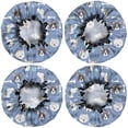 thumbnail image 2 of Shower Caps,Dog with Woof and Bark Waterproof Shower Cap for Women 4 Pieces,Double Reusable Hair Cover for Shower PEVA Elastic Stretch Hem, 2 of 7