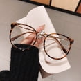 thumbnail image 1 of Gafas para miopía de mujer con montura grande, cara plana ovalada, montura fina de metal, gafas para hombre, 1 of 5