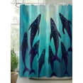 thumbnail image 2 of Coastal Shower Curtain, Vintage Ocean Whale Polka Dots Bathroom Decor Curtains Set with Hooks, Turquoise Teal Waterproof Fabric Home Accessories， Stall 48 X 72 Inch, 2 of 6