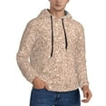 thumbnail image 2 of Pofeuu Beige Sparkling Glitter Print Mens Casual Hooded Collar Drawstring Hoodies Pullover Sweatshirts Casual Long Sleeve Shirts-XX-Large, 2 of 7