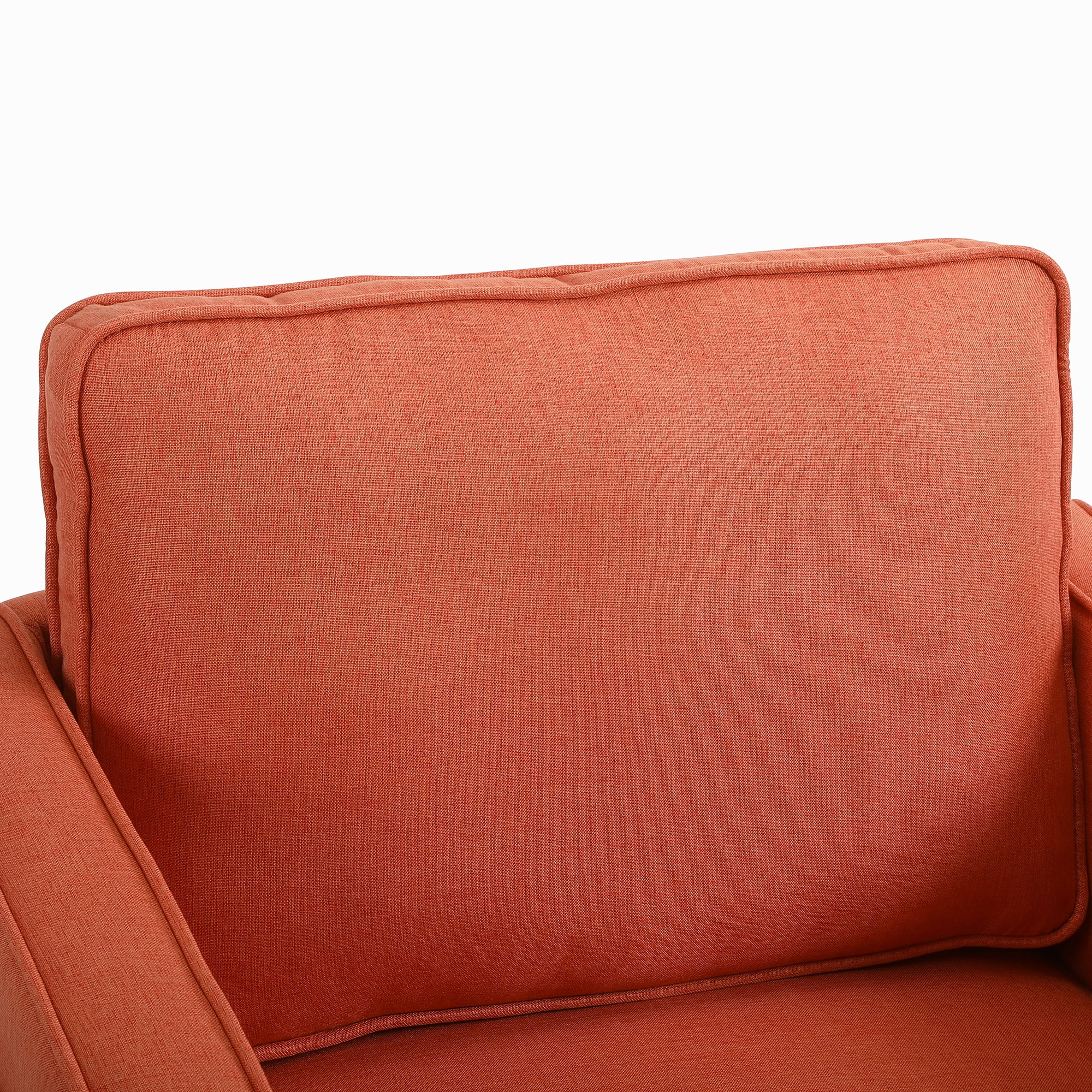 Kadyn Modern Teddy Fabric Swivel Accent Chair with 360 Degree Swiveling for Living Room, Orange