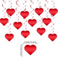 thumbnail image 3 of Valentine's Day Heart-Shaped Foil Swirl Decorations: 6-Pack Pre-Strung Red Hanging Pendants for Romantic Parties, Anniversaries, and Festive Indoor/Outdoor Celebrations, 3 of 3