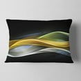 thumbnail image 2 of Designart Gold Silver Straight Yellow Lines - Abstract Throw Pillow - 12x20, 2 of 5