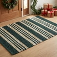 thumbnail image 2 of Holiday Time Green Stripe 20" x 34" Handloom Woven Accent Rug, 2 of 9