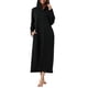 thumbnail image 2 of INSPIRE CHIC Bata de Noche con Cremallera para Mujeres, Larga, con Capucha, de Manga Larga, Ropa de Casa con Bolsillos, XL, Negra, 2 of 6