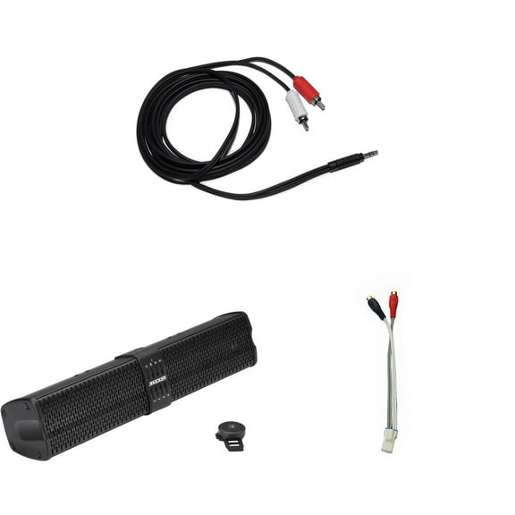 Kicker PowerBar 47KPB1 6 Speaker Amplified Sound Bar & Non-Ride Command RCA Adapter