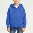 thumbnail image 2 of CYRBOKO Boys Zip Up Hoodies, Fall Long Sleeve Casual Lightweight Kids Sweatshirts Outerwear with Pockets Blue Size 8 T, 2 of 5