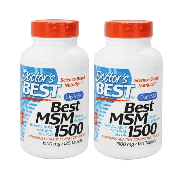 Doctor's Best Best MSM 1500, 1500 mg, 120 Tablets, 2 Pack Walmart