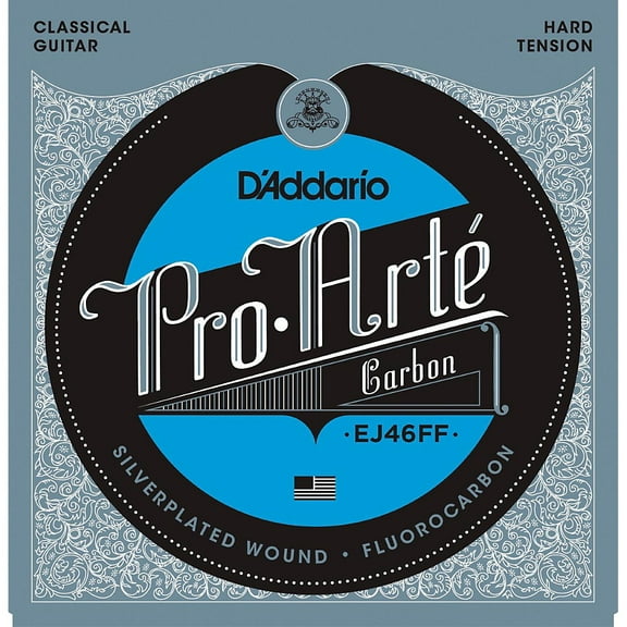 D'Addario EJ46FF Pro-Arté Carbon Classical Guitar Strings, Dynacore Basses, Hard Tension
