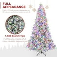 thumbnail image 4 of VIVATREES 7.5ft Pre-lit Flocked Artificial Christmas Tree 1608 Hinged Mixed PVC PE Branch Tips Spruce w/ 450 Color-Changing LED Lights Foldable Base, 4 of 7