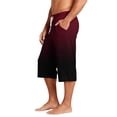 thumbnail image 4 of Fabrcox Gradient Men Capri Pants Baggy Color Block Drawstring Men's Beach Pants Breathable Outdoor Workout Men Trousers Pants with Pocket, 4 of 9