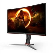 AOC C27G2Z 27 Curved Frameless Ultra-Fast Gaming Monitor, FHD 1080p, 0.5ms 240Hz, FreeSync, HDMI/DP/VGA, Height Adjustable, Black, 27 FHD Curved