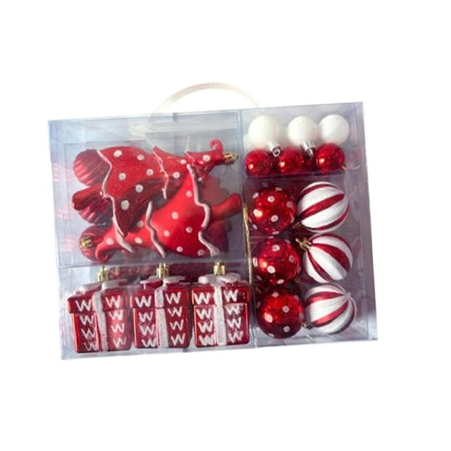 Adornos colgantes de Navidad Macarena decoración de Bolas de Navidad reutilizables colgantes con dijes Rojo Y