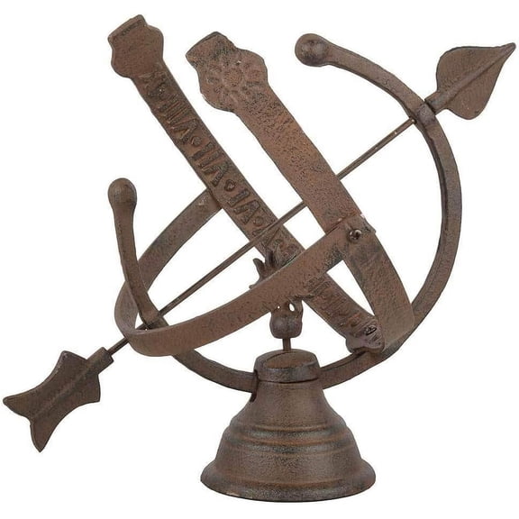 Esschert Design TH28 Cast Iron Sundial, 11"W x 14"H, Brown