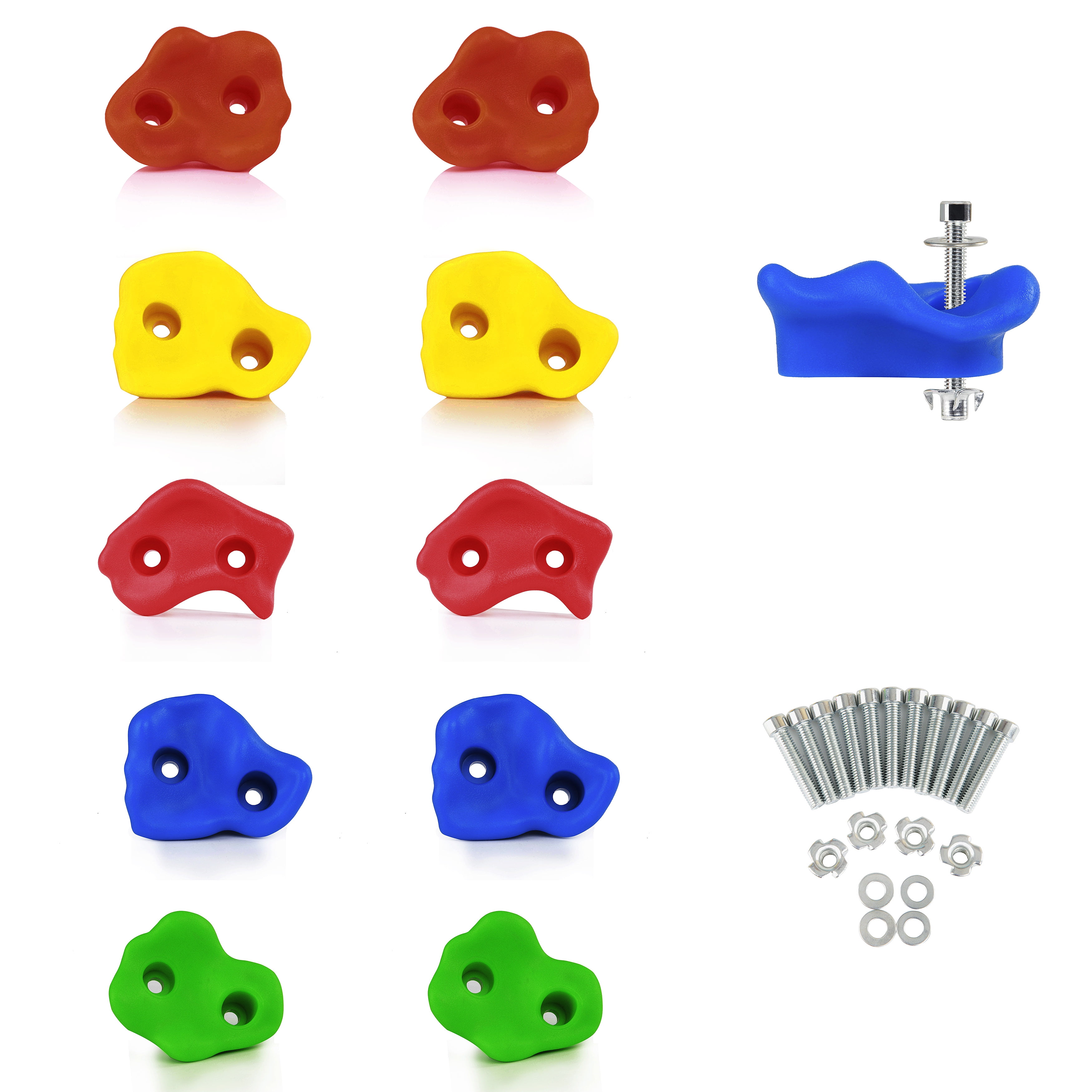 10 Textured Resin Bolt on Climbing Frame Rock Wall Grab Holds Grip 80mm Stones for sale online 