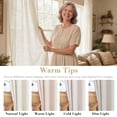 thumbnail image 3 of H.VERSAILTEX Linen Light Filtering Curtains 2 Panel Sets 96" Long - Semi Transparent Privacy Sheer Curtains for Living Room Bedroom, Ivory, 52" x 96", 3 of 6