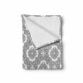 thumbnail image 2 of Celtic Soft Flannel Fleece Throw Blanket, Vintage Geometric Diagonal Symmetrical Binding Celtic Knots Motifs Illustration, Cozy Plush for Indoor and Outdoor Use, 50" x 70", Black White, by Ambesonne, 2 of 6