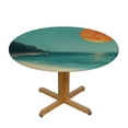 thumbnail image 3 of WYYP Round Tablecloth - The Sunny Beach and Joyful Scenery - Great for Home Kitchen/Parties/Holiday Dinner - 100% Polyester Fiber White, 3 of 8