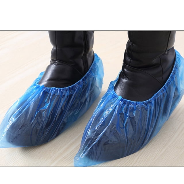 100 Unidades De Cubrezapatos Desechables De Plástico Grueso, Impermeables Para Exteriores, Para Limpieza De Alfombras
