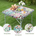 thumbnail image 4 of Pioneer Flower Floral Print Pattern Square Fitted Tablecloth with Elastic Edge,Square Table Cover,Washable Elastic Table Cover for Home Kitchen Party Decor 36"x36", 4 of 6