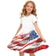 thumbnail image 1 of Odeerbi Niñas Día de La Independencia Vestido de Línea A Verano Patriótico Cuello Redondo Manga Corta Vestido Casual, 1 of 9