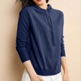 thumbnail image 5 of XIAONU Womens Hoodies Baggy -Lined Knitted Hoodie Sweatshirts Solid Color Long Sleeve Drawstring Pullover Hooded, 5 of 5