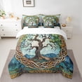 thumbnail image 2 of jejeloiu Bohemian Style Tree 7-Piece Twin Bedding Sets,Vintage Boho Theme Bedding Comforter Set For Adult Reversible, 2 of 8