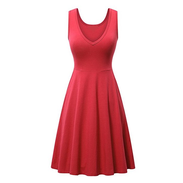 LONGZUVS Summer Dresses 2023 Dress Casual V Neck Cap Sleeve Cocktail Formal Dresses Short Sleeve