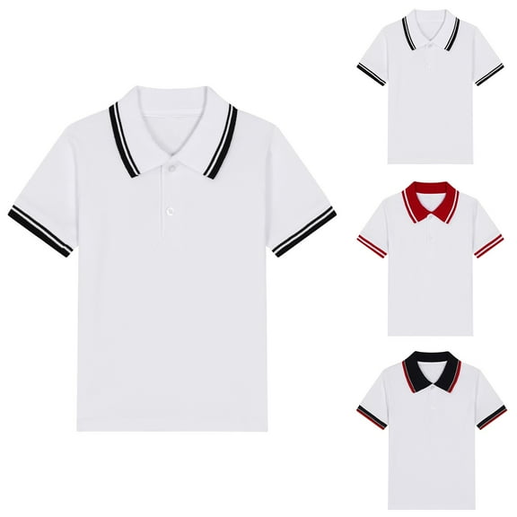 Sopiago Boys Girls Polo Shirt School Kids School Uniform Polo Shirts for Boys Girls Cotton Soft Short Sleeve Classic Collared T Shirt Black,14-15 Years