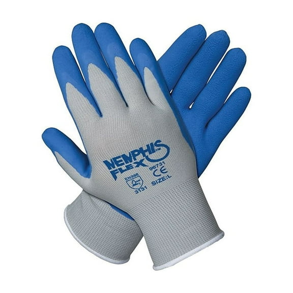 Memphis Flex Seamless Nylon Knit Gloves X-Large Blue/Gray Dozen 96731XLDZ