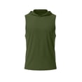thumbnail image 3 of larppty Boys' Tank Tops Sleeveless Athletic Hoodies Pullover Sports Workout Basic T-Shirts Kids 5-15 Years Teens(5-6 Years,Army Green), 3 of 4