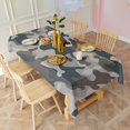 thumbnail image 3 of Beige Blue Camo Mixed Shapes Pattern Rectangle Tablecloth 60"x120",Waterproof Polyester Rectangle Table Cloth, Wipeable Spillproof Polyester Tablecloth for Dining, Camping, Indoor and Outdoor, 3 of 6