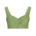 thumbnail image 3 of Bigersell Womens Front Snap Closure Bra - Daisy Bra for Seniors - Women Lace Trim V-Neck Push up Bras No Underwire Comfortable Wireless Bra Female Padded Bralette Wire-Free Bra Style-R10 Green M, 3 of 5