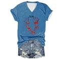 thumbnail image 1 of Tops Cortos para las Mujeres, Halloween Impreso V-Cuello Camiseta de Manga Corta, Tela de Imitación de Moda Casual, 1 of 3