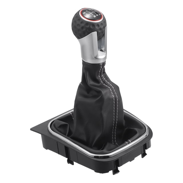 Perilla de cambio manual de 6 velocidades con cubierta - Perilla de palanca de cambios - para VW Golf 5 de cuero sintético - 1 pieza